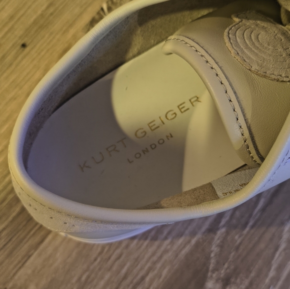 Kurt Geiger Beige Rhinestone Bling Sneakers - Picture 8 of 9